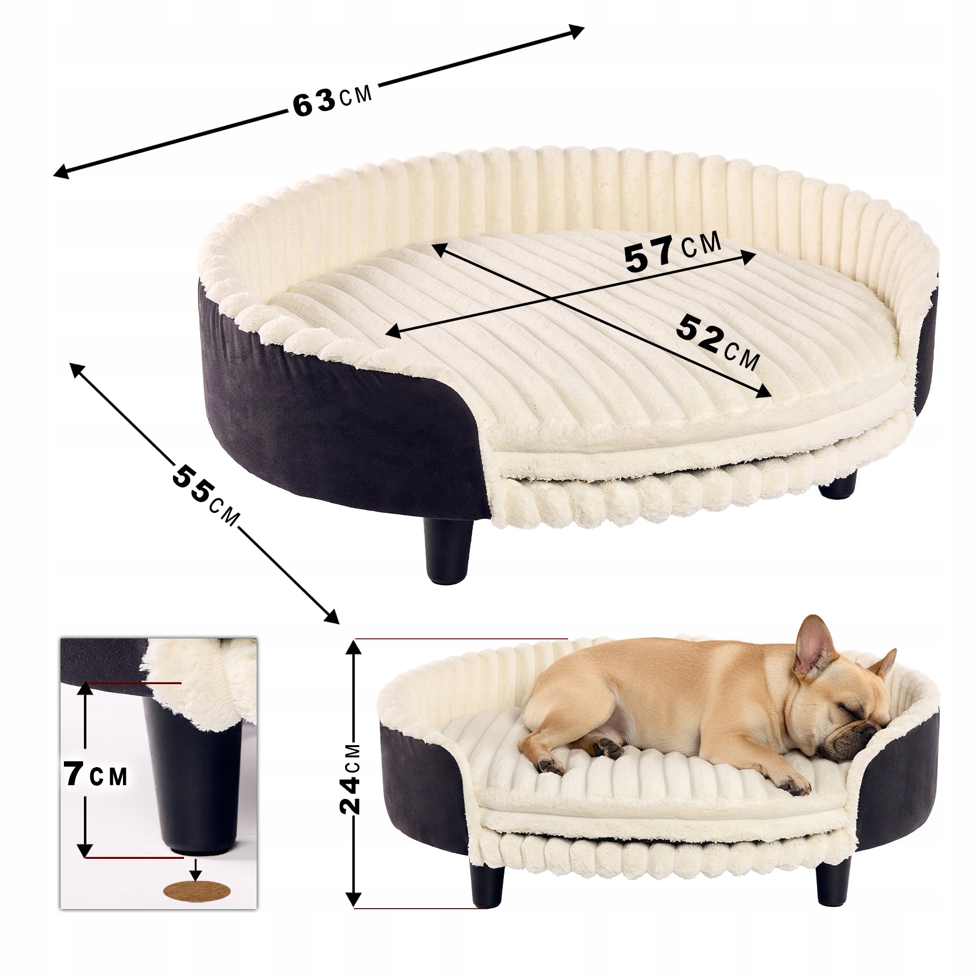 Pet Cat Dog Bed Sofa Soft L65x55 Comfortable Bedding Packaging status original