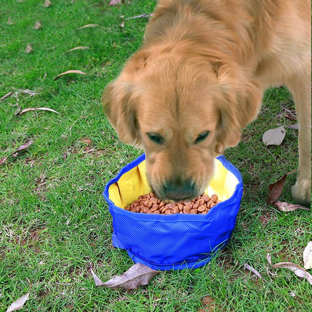 Pet Dog Cat Bowl Water Food Fold Up Portable Travel Waterproof 1100ML Black Brand no brand