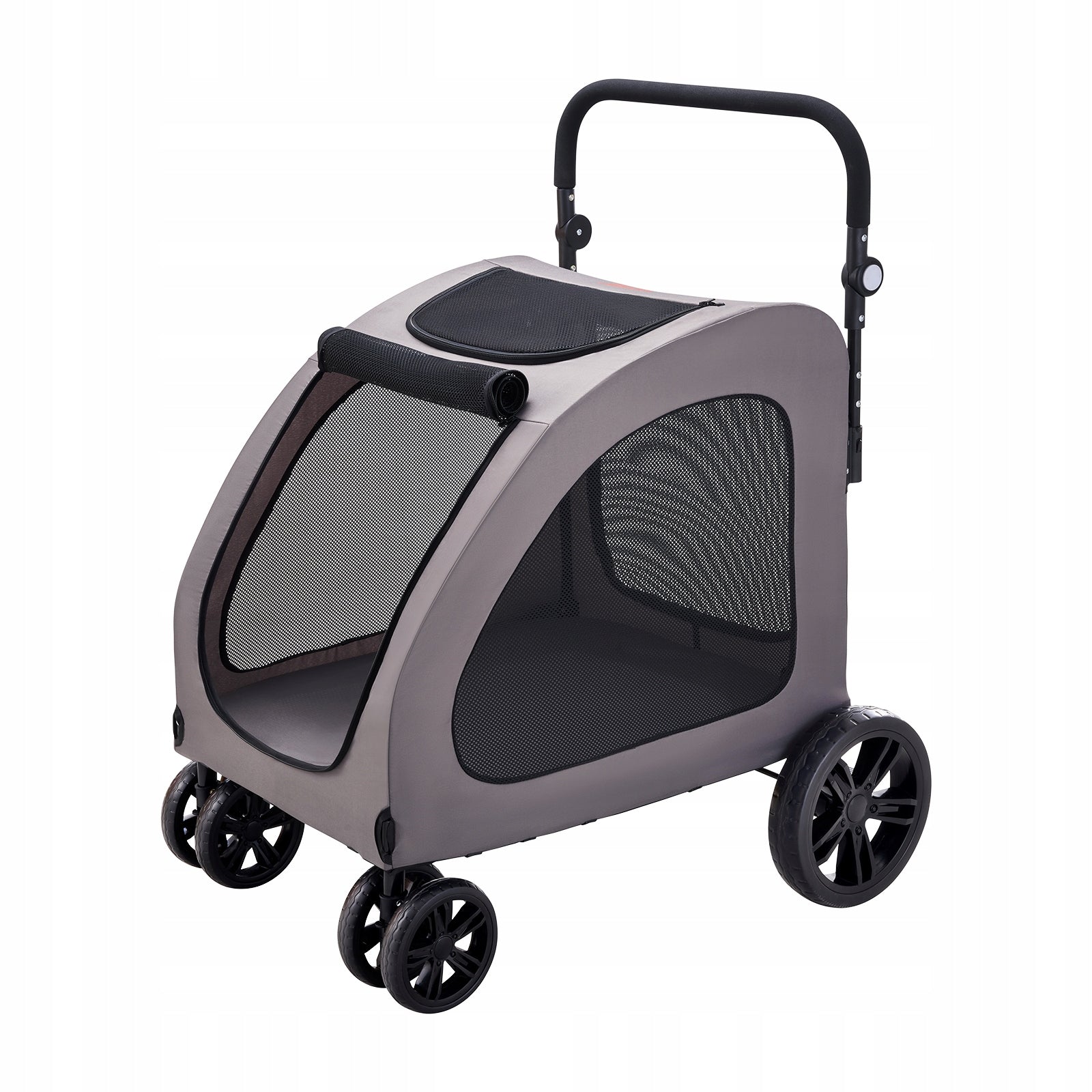 Pet Stroller 4-Wheels Dog Stroller Carrier 160lbs Weight Capacity Portable Main material synthetic material