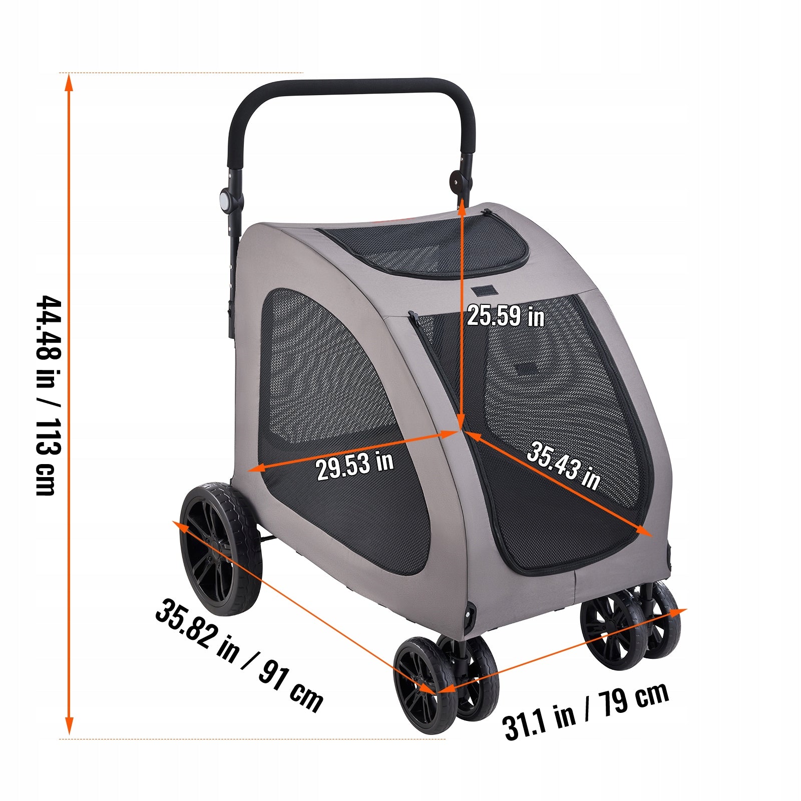 Pet Stroller 4-Wheels Dog Stroller Carrier 160lbs Weight Capacity Portable Manufacturer code CWTCDHK4QSHD3F0