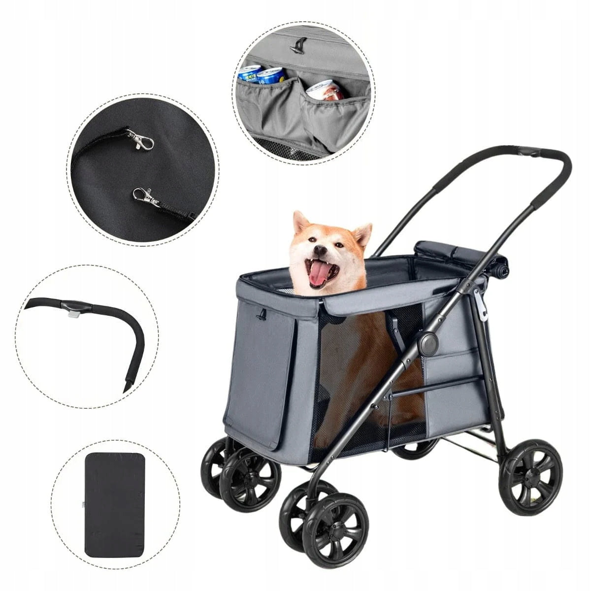 Pet Stroller Transporter Costway grey Trade name Wózek dla psa do 40kg