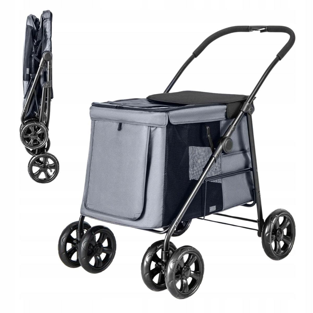 Pet Stroller Transporter Costway grey