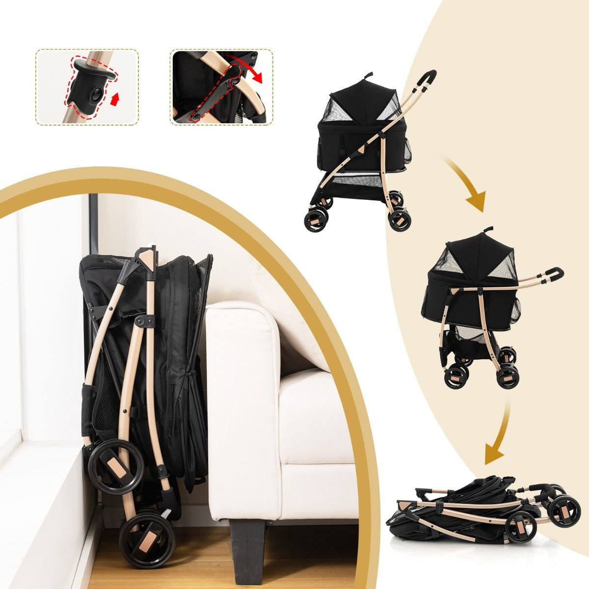 Pet Stroller with Car Seat Pet Transporter Manufacturer code PW10073HJ