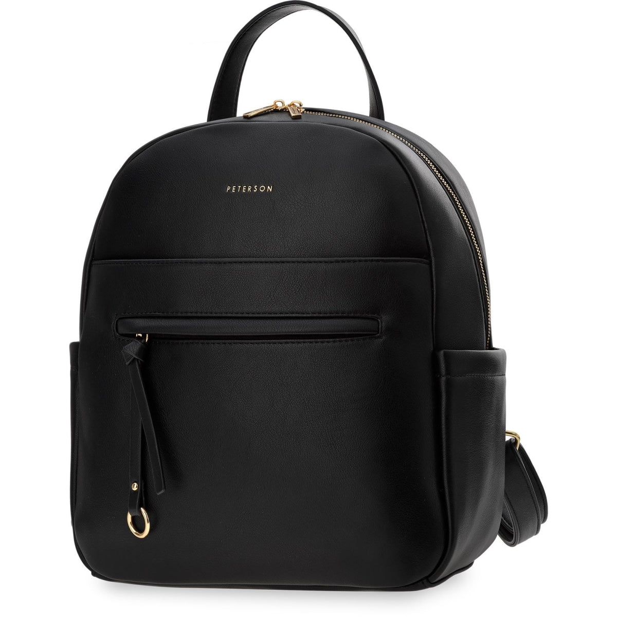 Peterson Elegant Women's BACKPACK Large Urban A4 Leather Classic Black Packaging status original