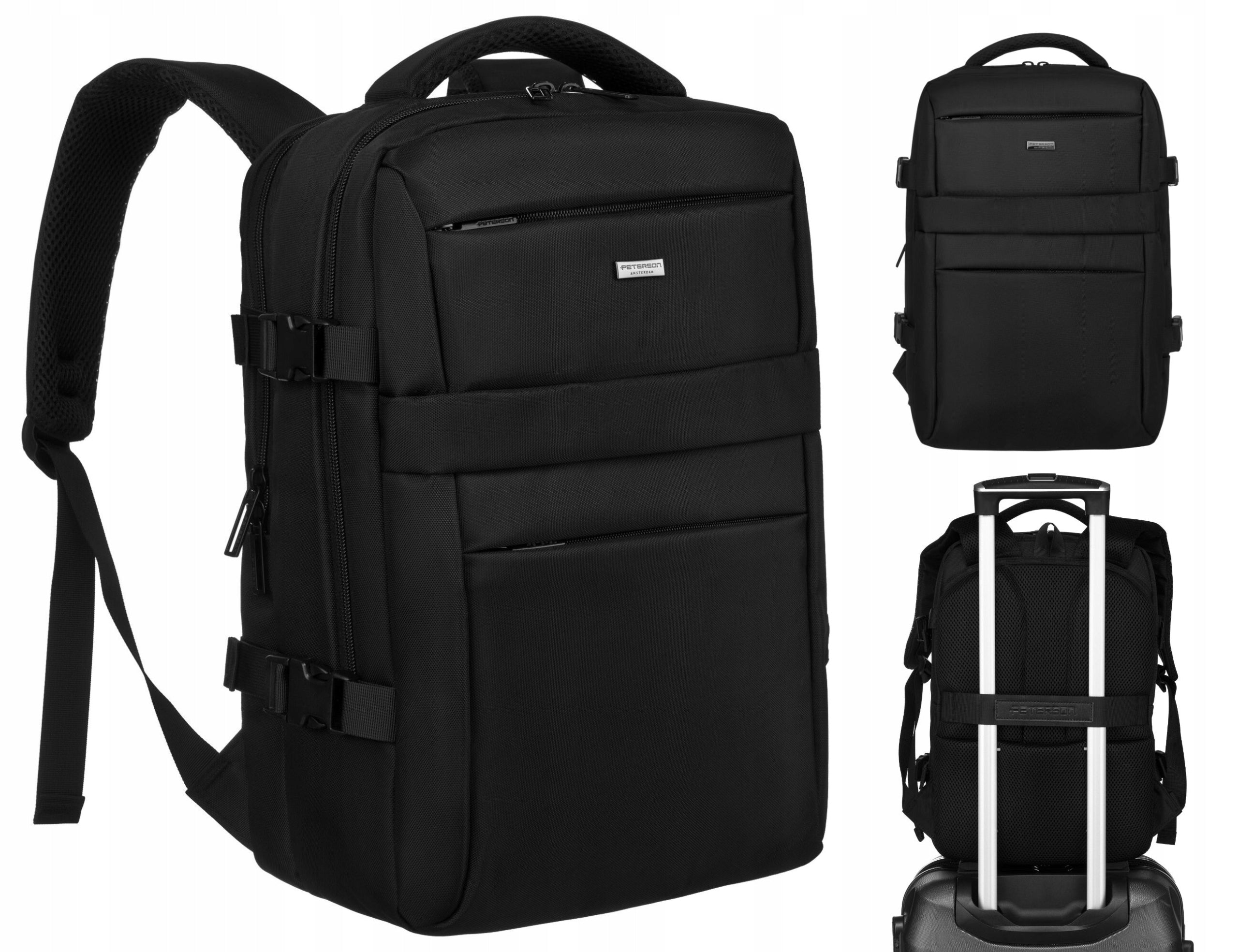 Peterson business men's laptop backpack roomy solid