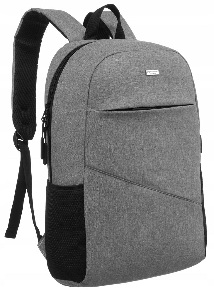 Peterson laptop backpack 15.6" bag port USB cable for school work