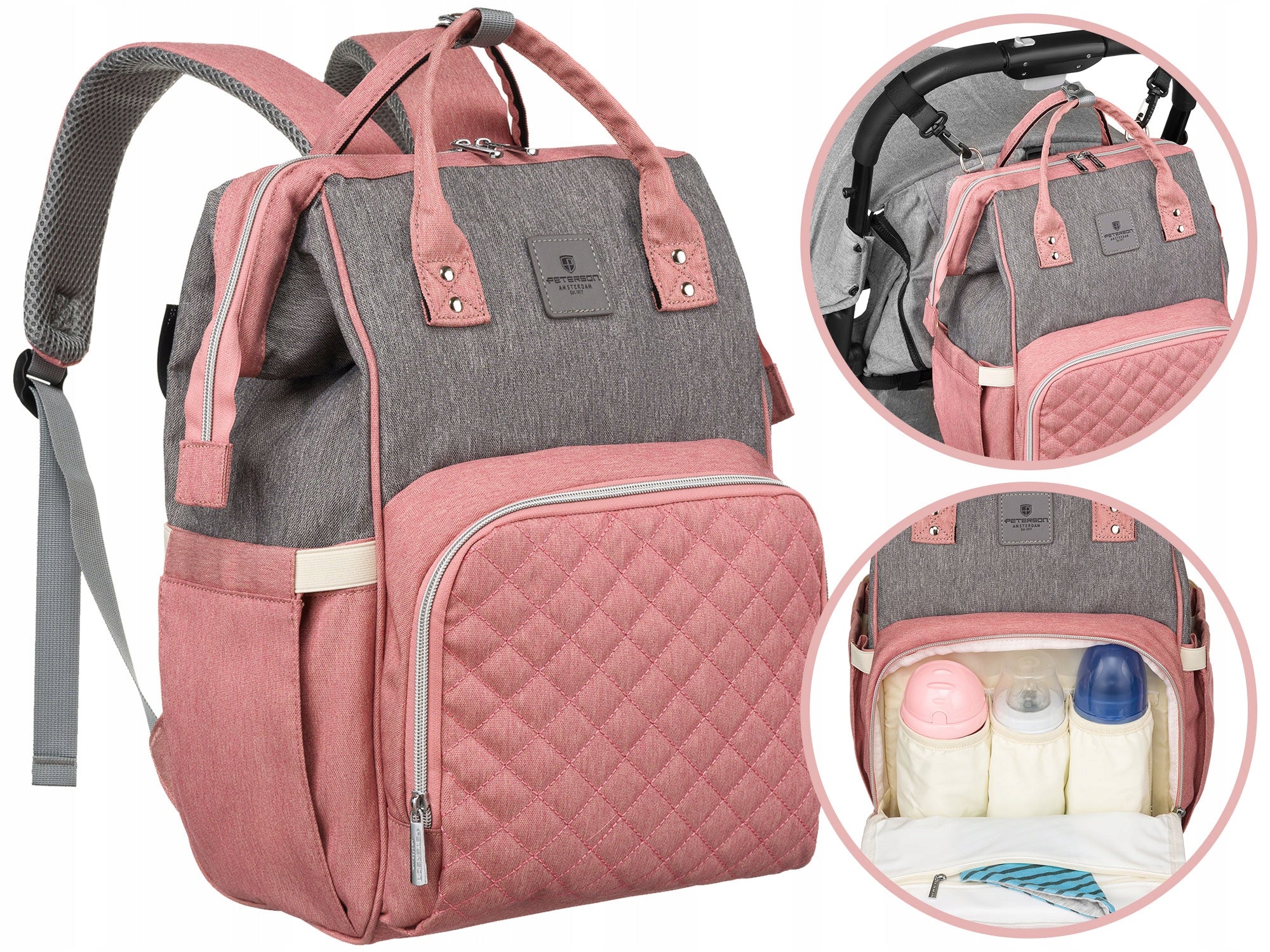 Peterson roomy backpack for mommy stroller mommy bag for stroller