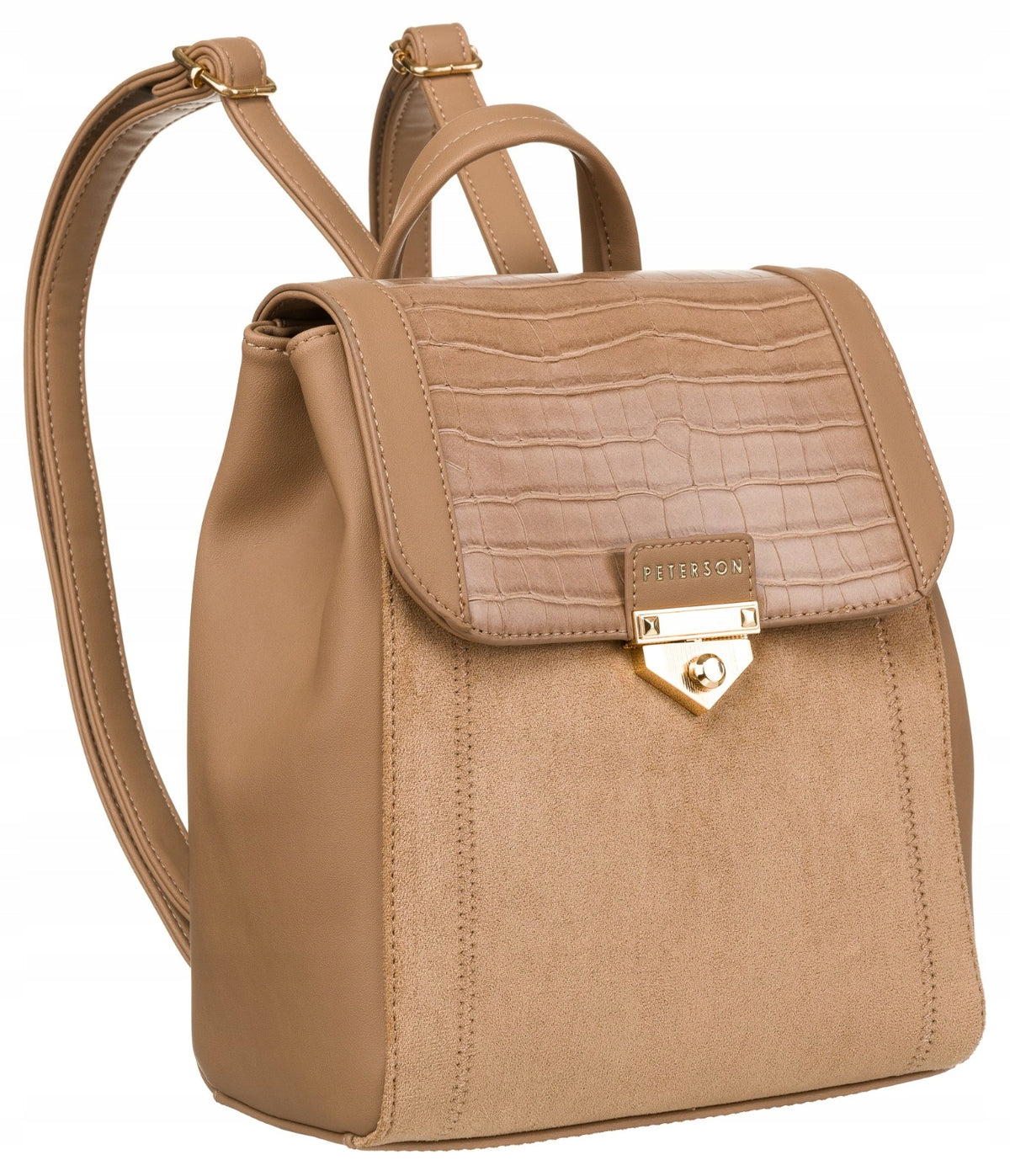 Peterson women's backpack with flap eco leather with pockets