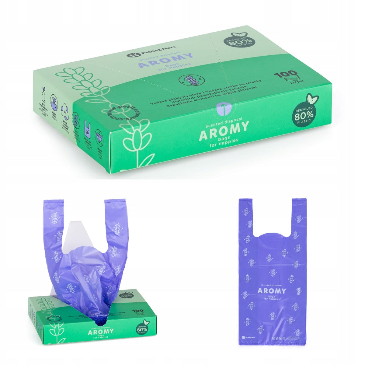 Petite Mars Aromy scented pouches with handles for used diapers 100 sz