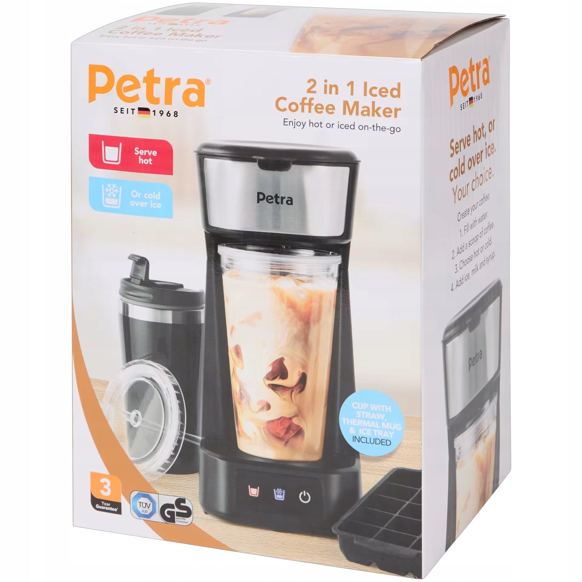 Petra 600W 2-in-1 Iced Coffee Maker Manufacturer code urządzenie do robienia ciepłej mrożonej kawy