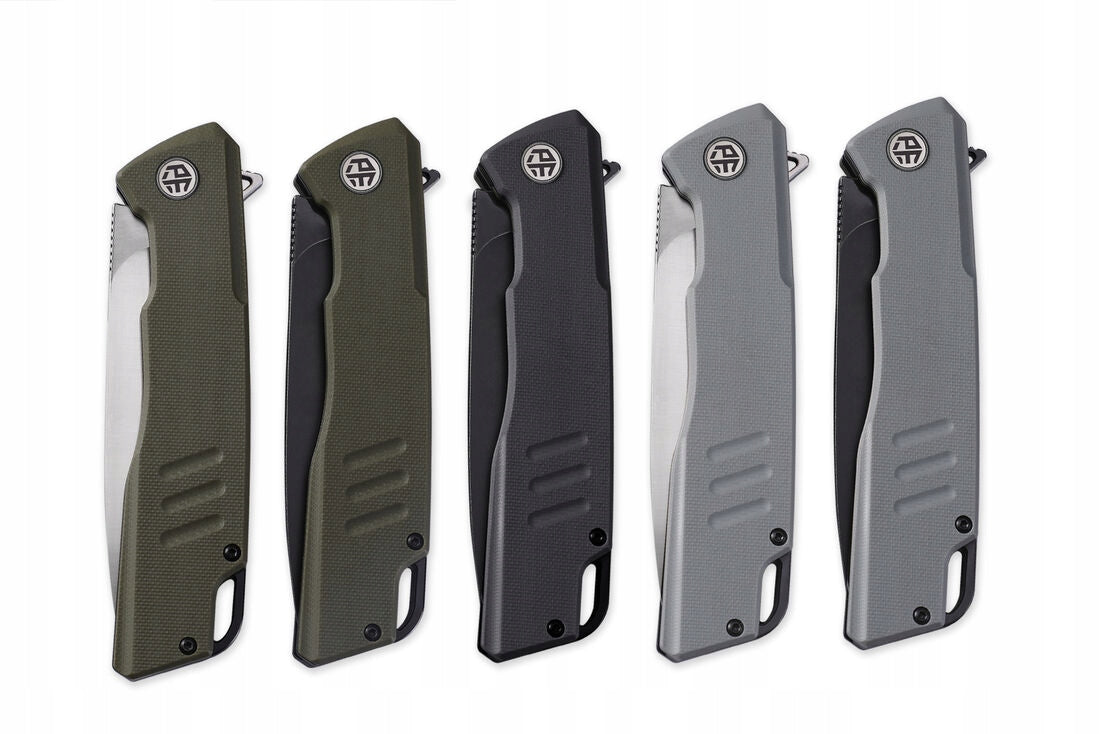 Petrified Fish Loco Folding Knife Satin D2 Handle G10 Grey/Blu Manufacturer code PF-B02GAS