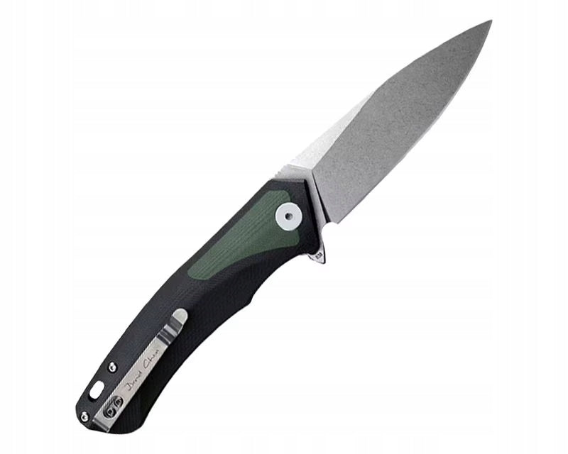 Petrified Fish PUB Stonewashed D2 Green Black G10 Folding Knife Manufacturer code PF-838GRW