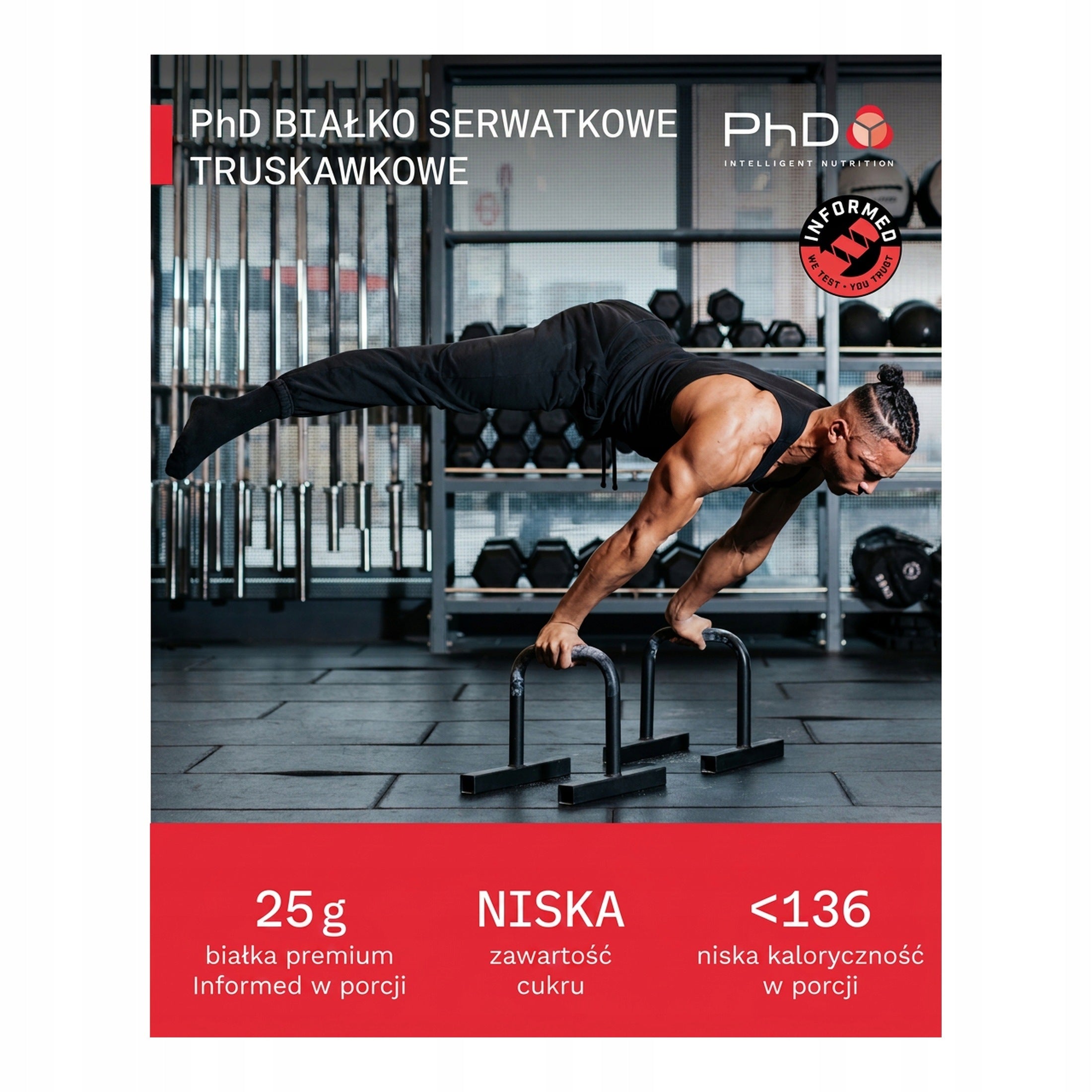 PhD Whey Protein Strawberry 500g Packaging status original