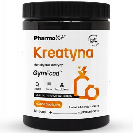Pharmovit Creatine monohydrate 500g taste tropical fruits Expiration date at least six months from the date of purchase
