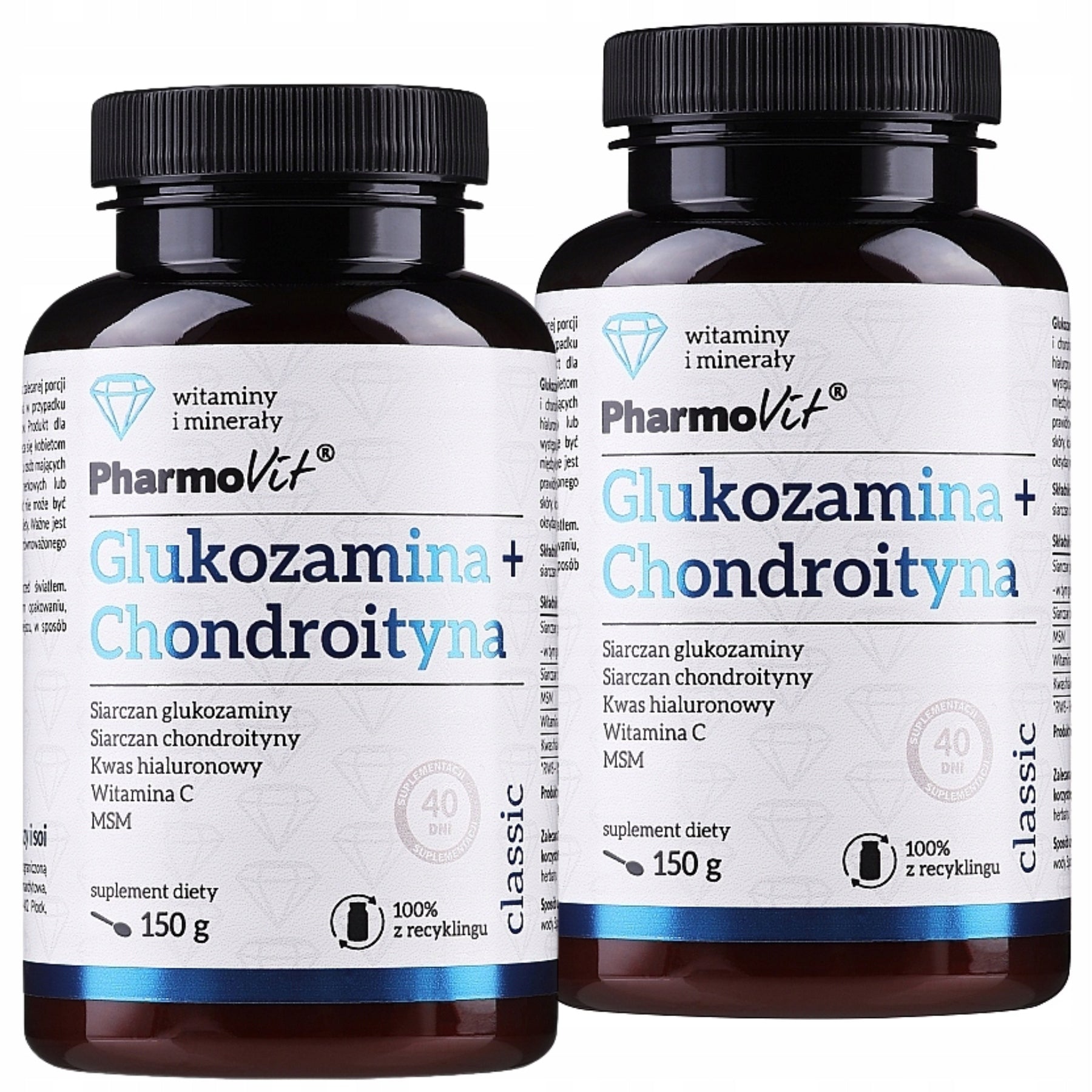 Pharmovit Glucosamine Chondroitin MSM Hyaluronic Acid 150g Powder 2 Pack