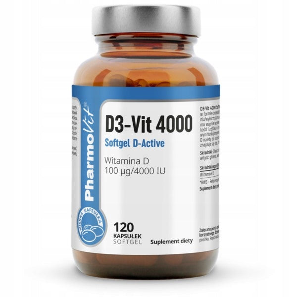Pharmovit Vitamin D3 4000 IU 120 capsules Brand Pharmovit