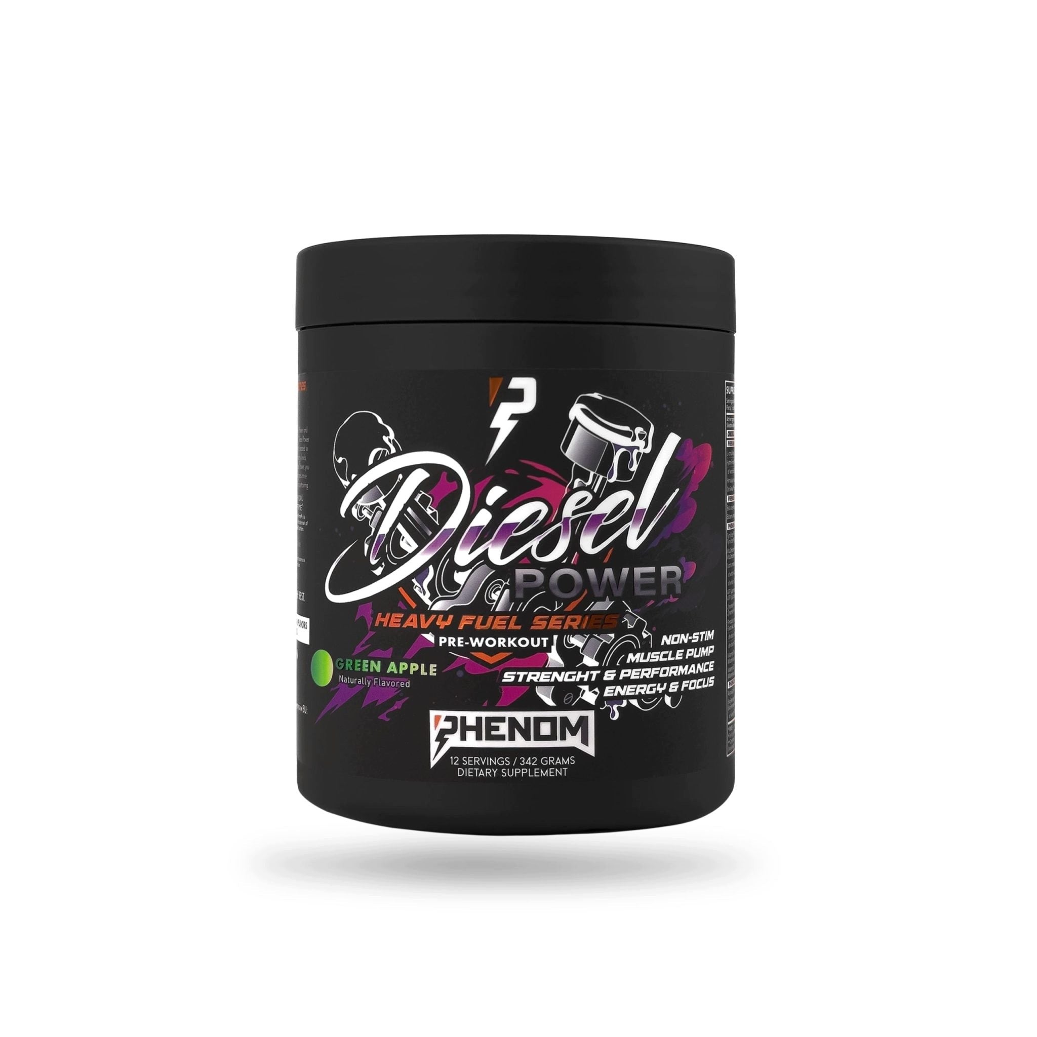 Phenom Diesel Power 342g Pre-workout Without Stimulants Apple