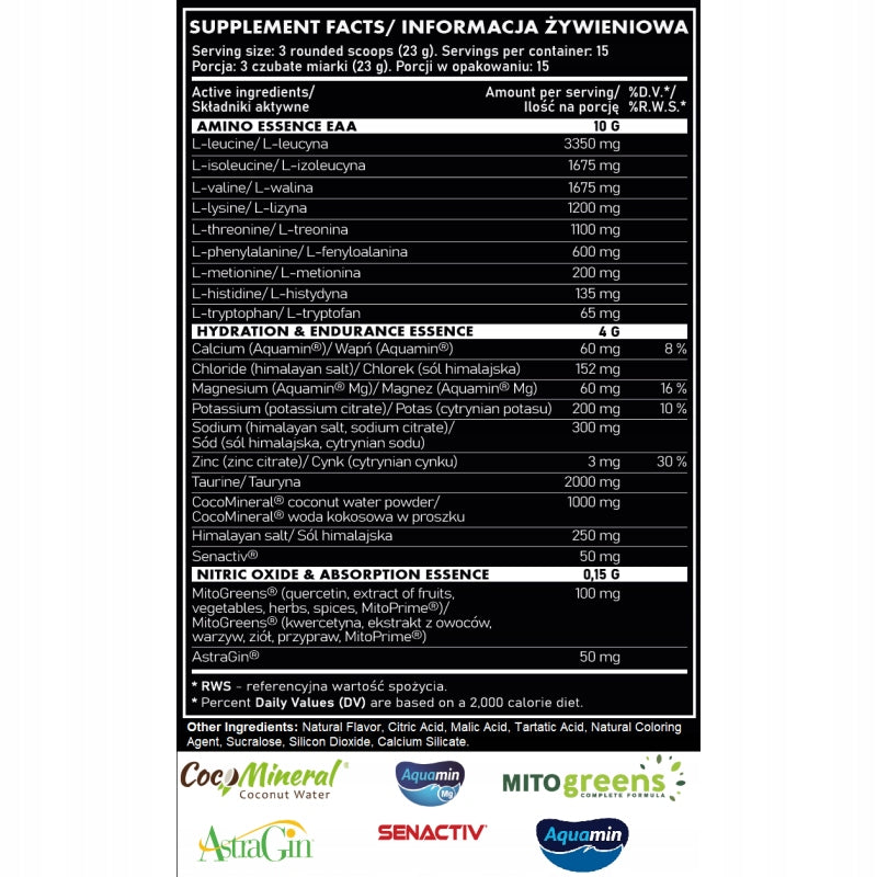 Phenom Intra Essence 345g IntraWorkout Electrolytes Hydration Peach Packaging status original