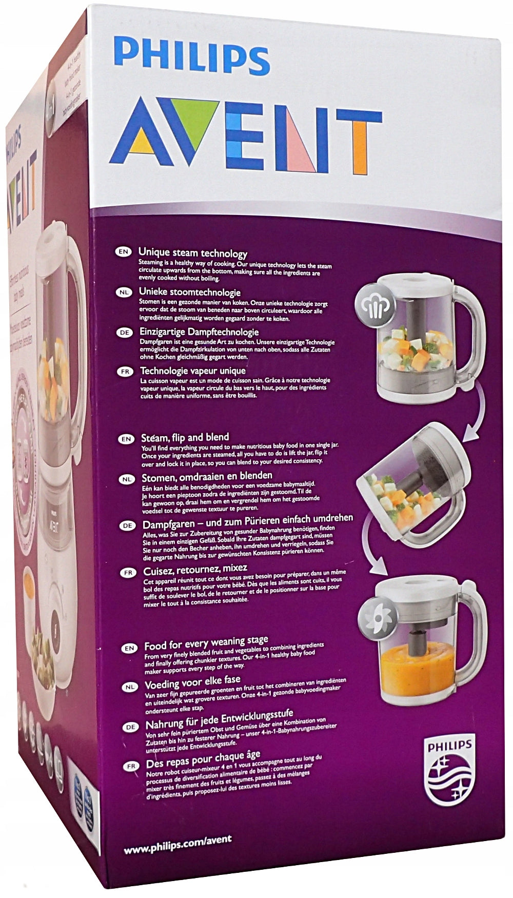 Philips SCF883/01 Avent Blender Steamer Mixer for Kids 4in1 Power rating 400 W