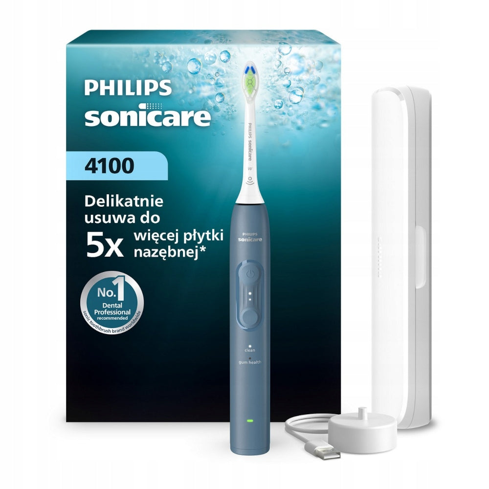 Philips SONICARE 4100 HX4043/48 BLUE + case sonic toothbrush with case