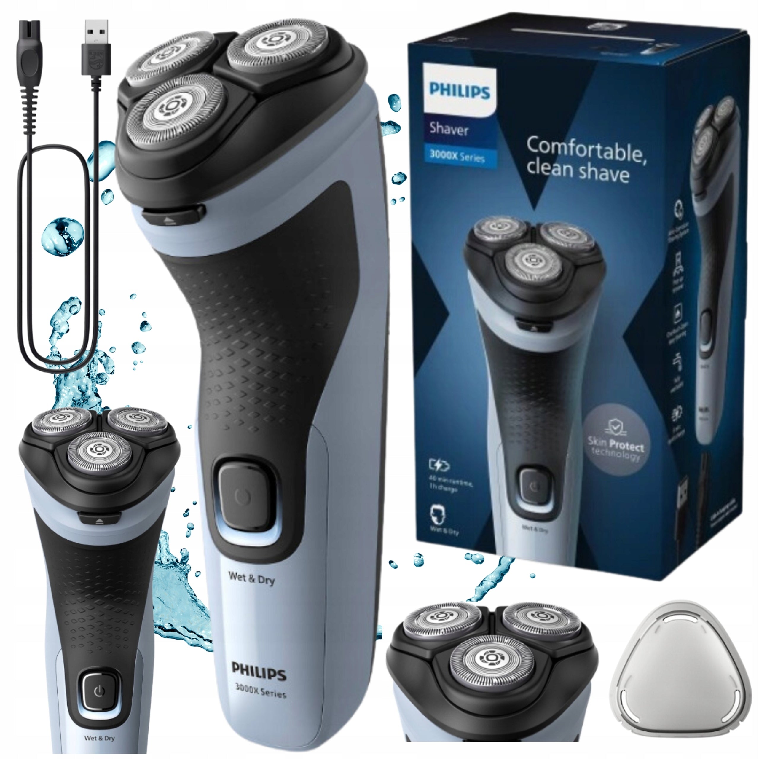 Philips Series 3000X X3003 Men's Wet Dry Trimmer Shaver