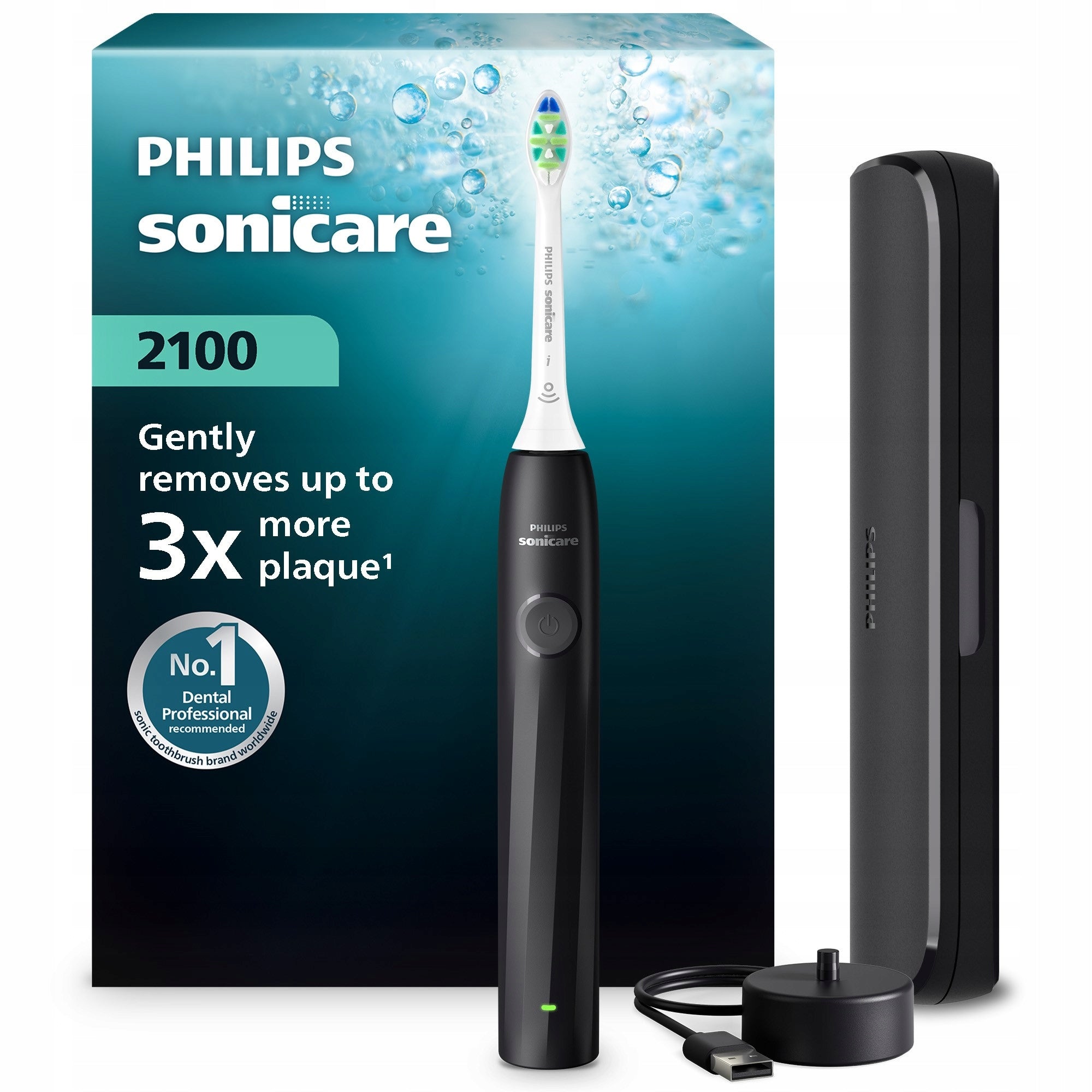 Philips Sonicare 2100 sonic toothbrush black travel case HX4023/02 Packaging status original
