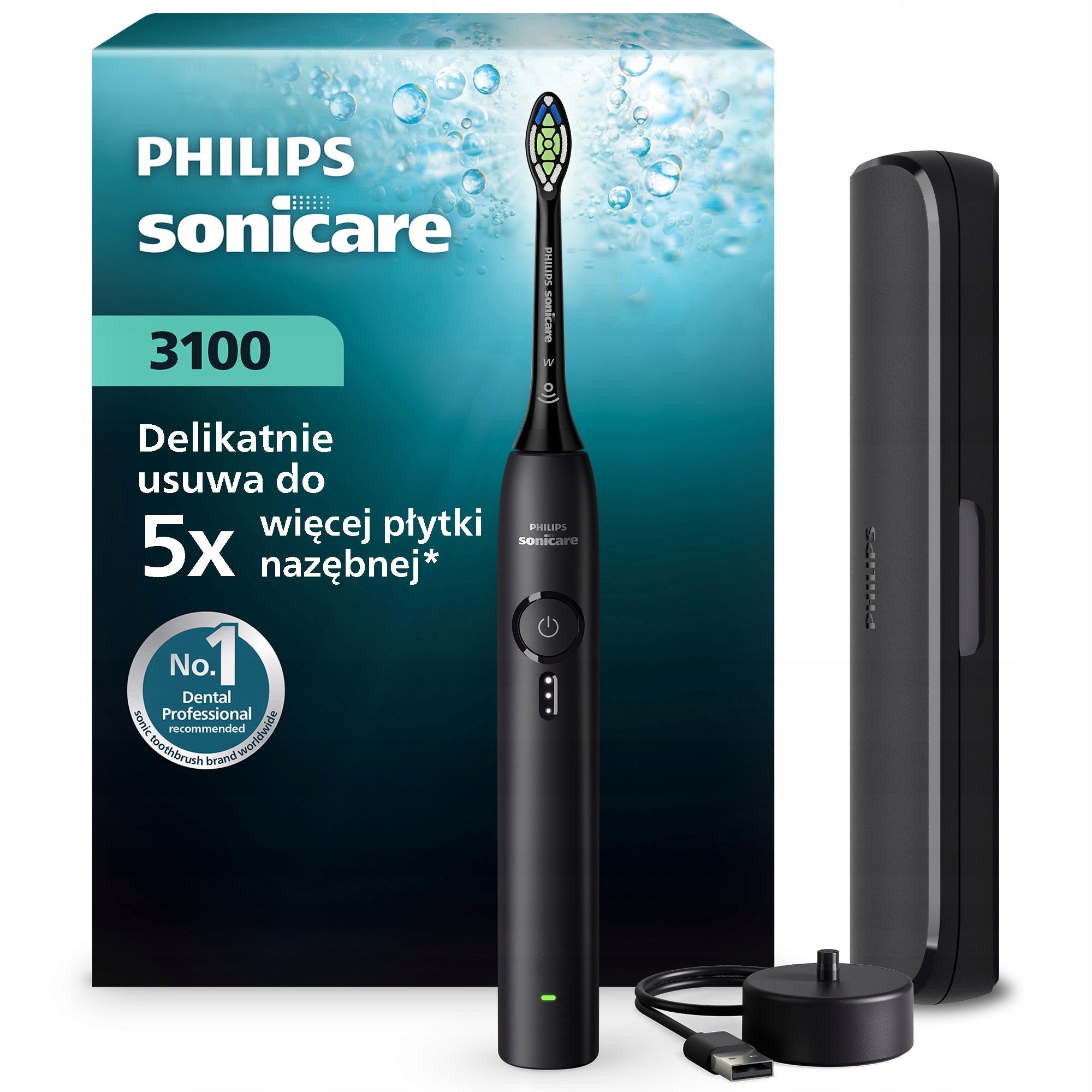 Philips Sonicare 3100 sonic toothbrush black travel case HX4033/32