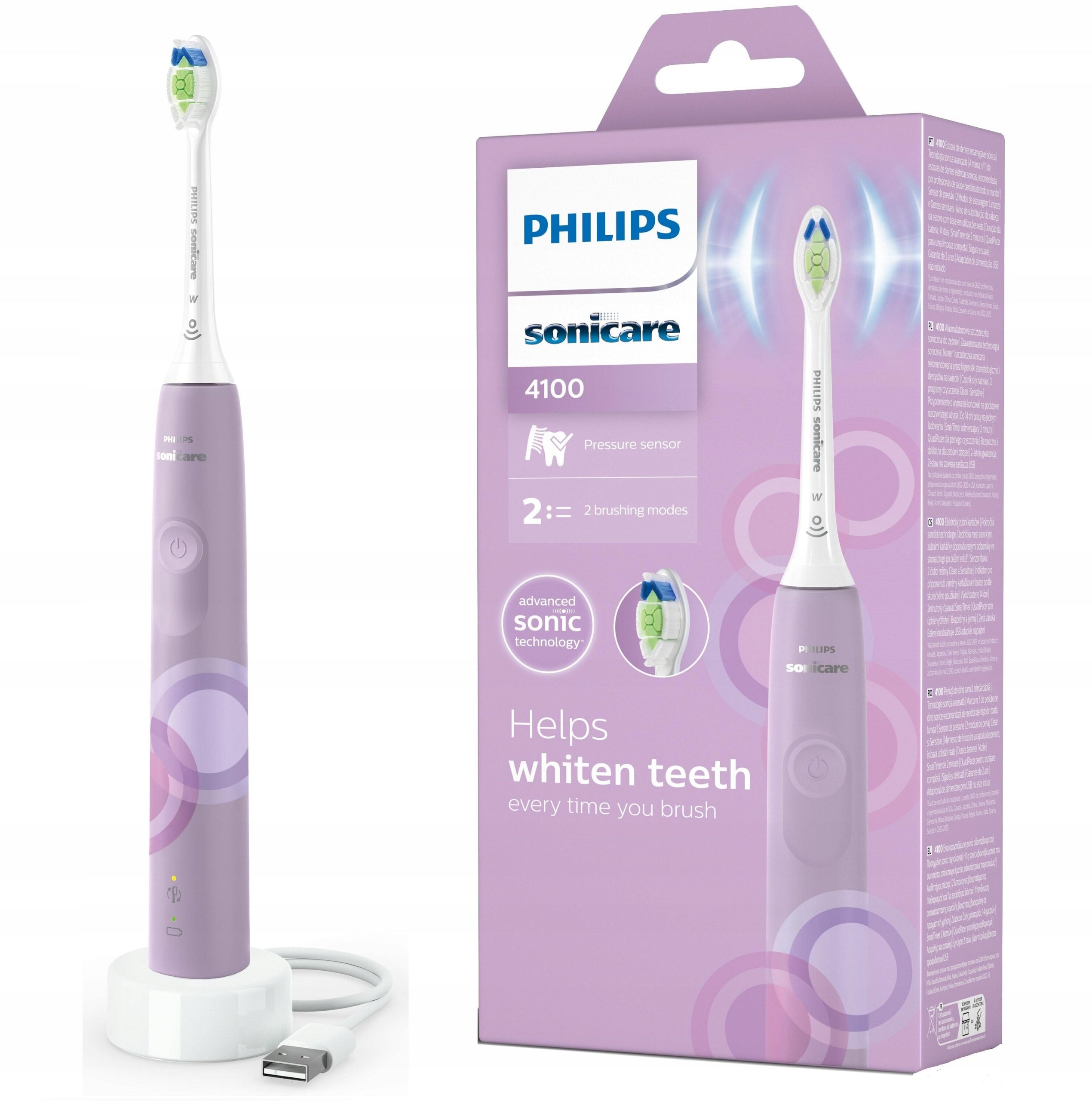 Philips Sonicare Series 4100 sonic toothbrush purple HX3689/44