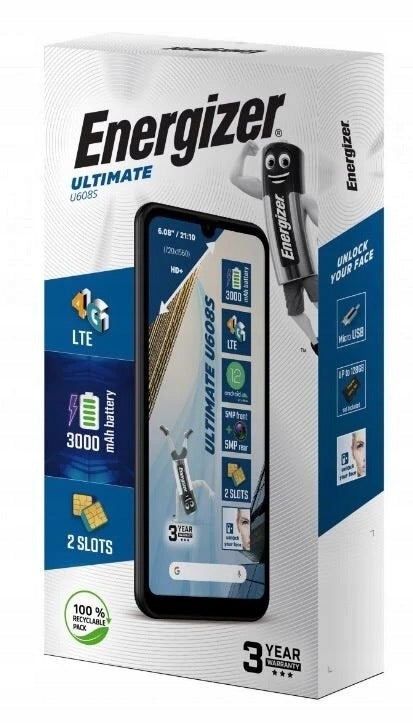 Phone Energizer ULTIMATE U608S BLACK DUAL SIM 3000 mAh Built-in memory 32 GB