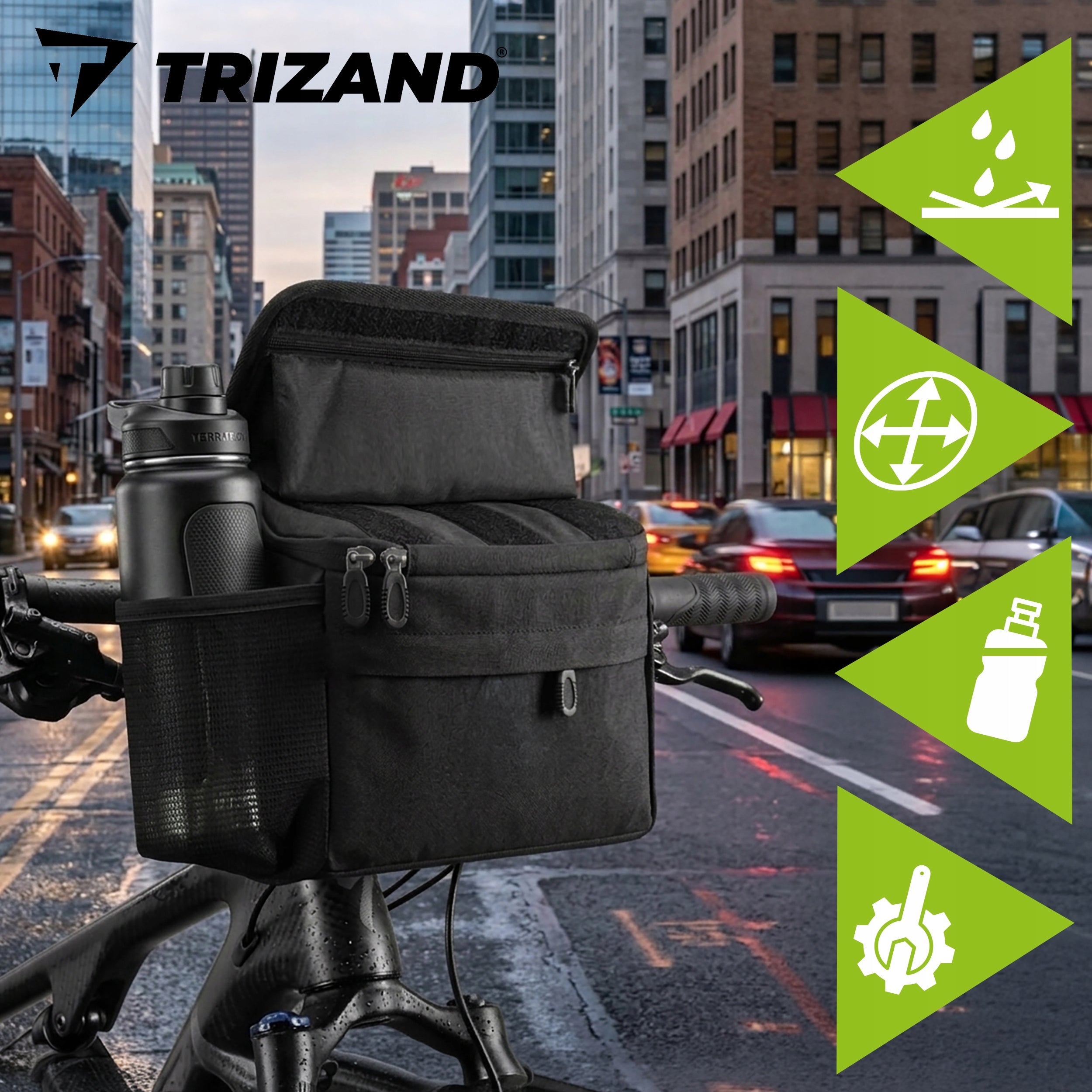 Phone Holder Bicycle Pouch Waterproof Pouch Handlebar Case Color black