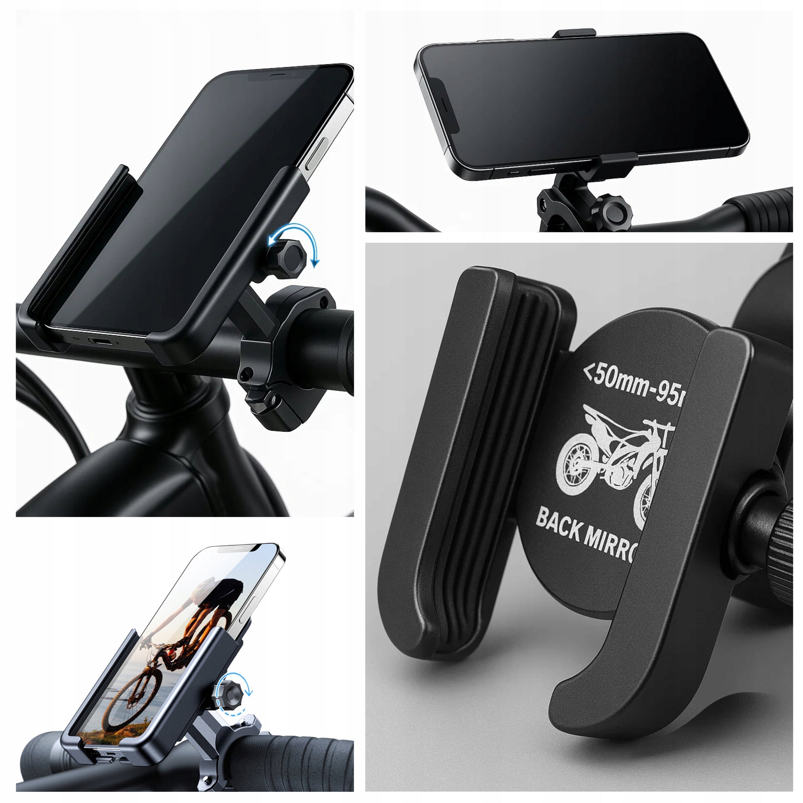 Phone Holder Bike Motorcycle Smartphone 360 Metal Adjustable SOLID Manufacturer code Uchwyt Na Telefon Rower Motocykl Smartfon