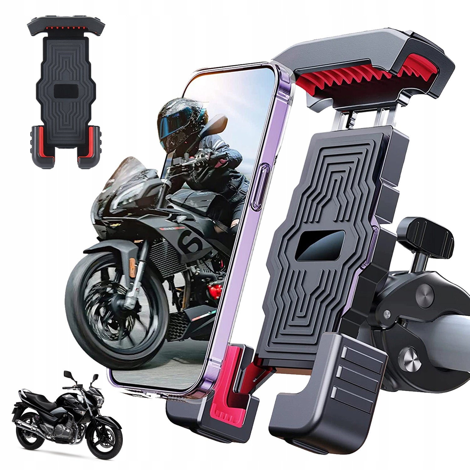 Phone Holder Motorcycle Bike Holder Automatic Lightweight Anti-Shock