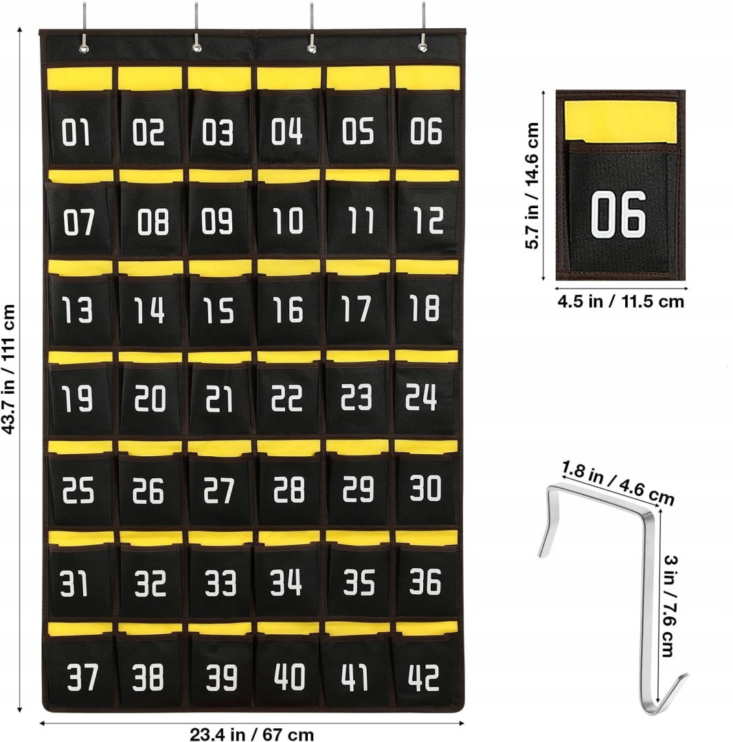 Phone Organizer 42 Numbered Pockets for Classroom and Office Braders Packaging status original