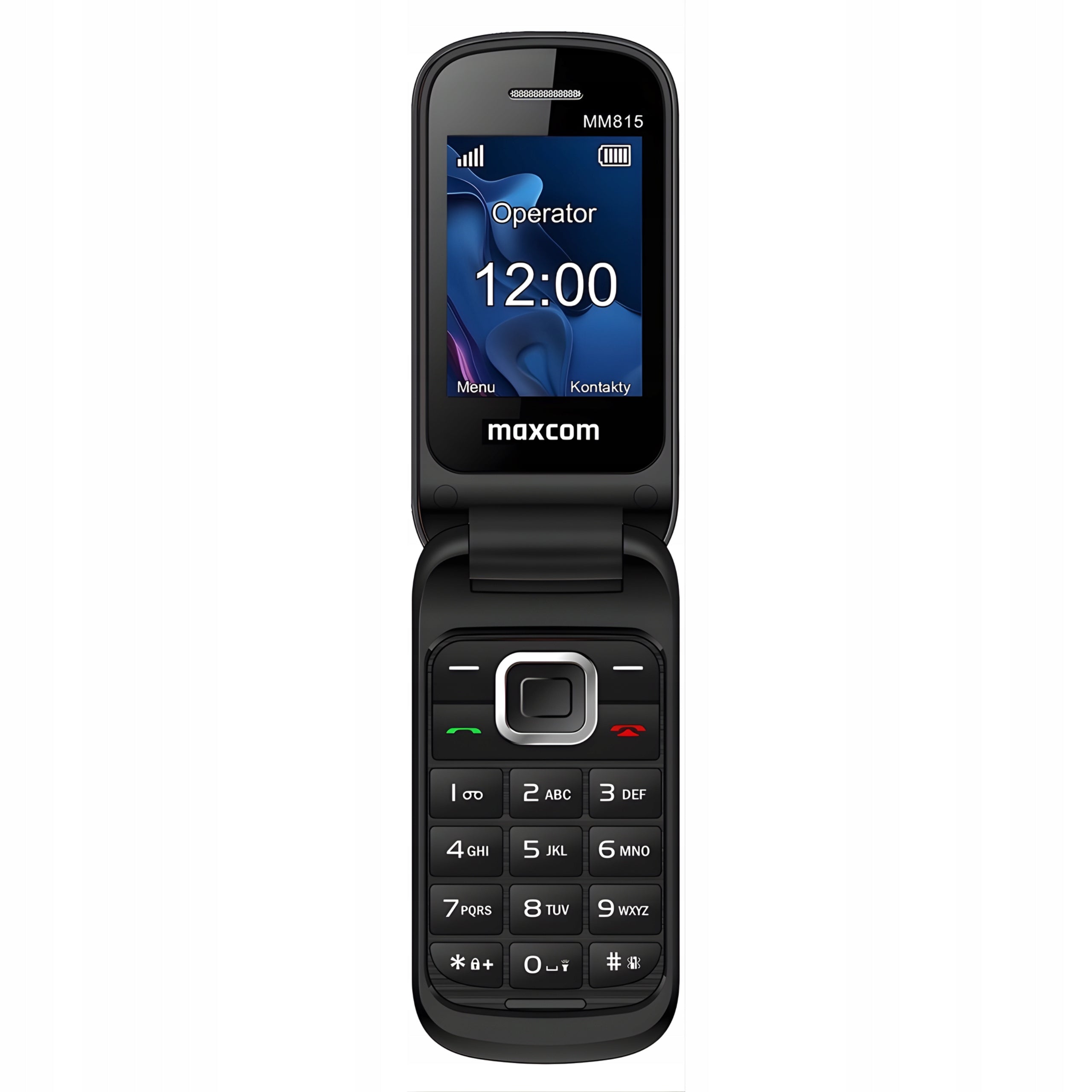 Phone with active flap for senior Maxcom MM815 black LARGE KEYS and ..