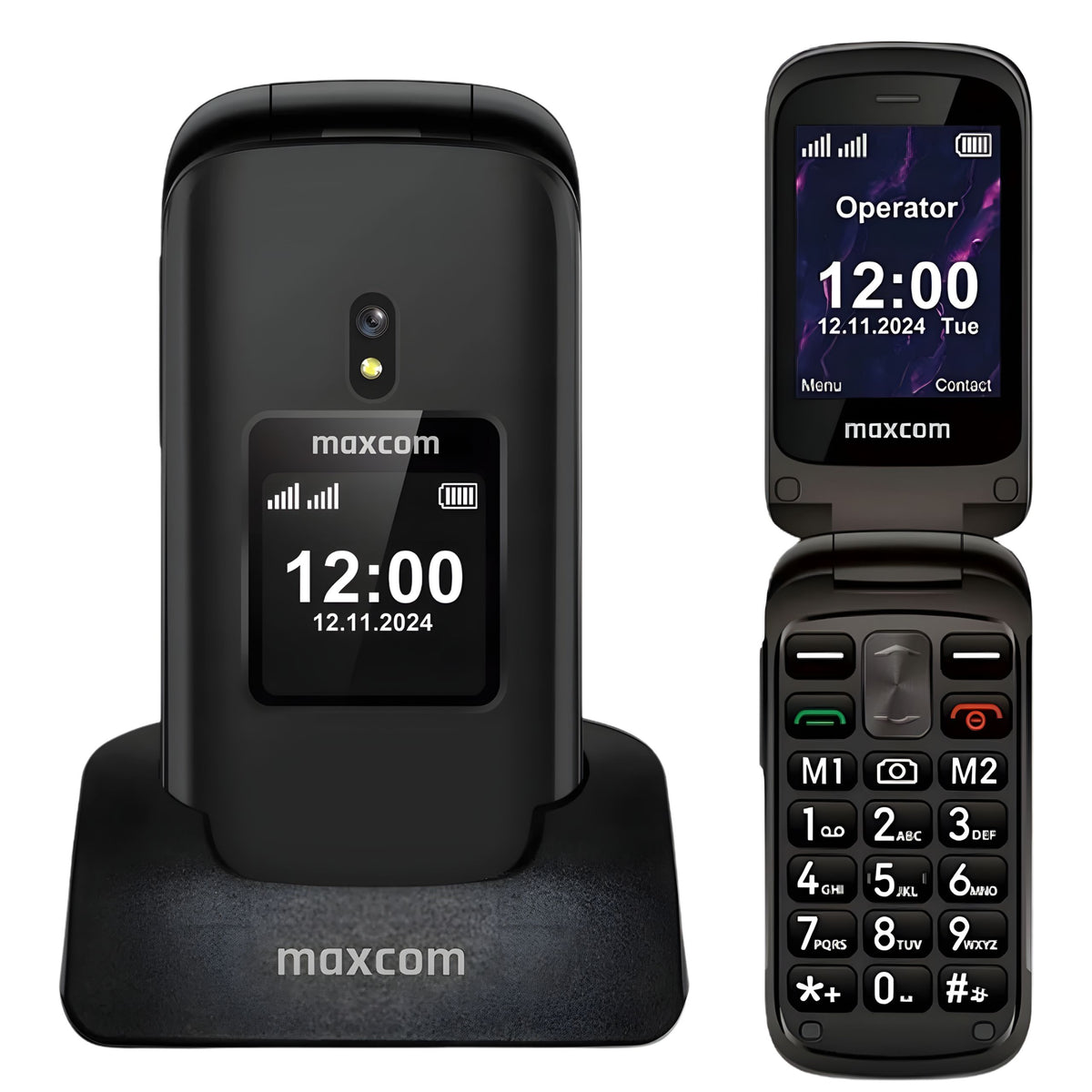 Phone with active flap for senior Maxcom MM834 Large Keys,,S-O-S 4G Charger included no