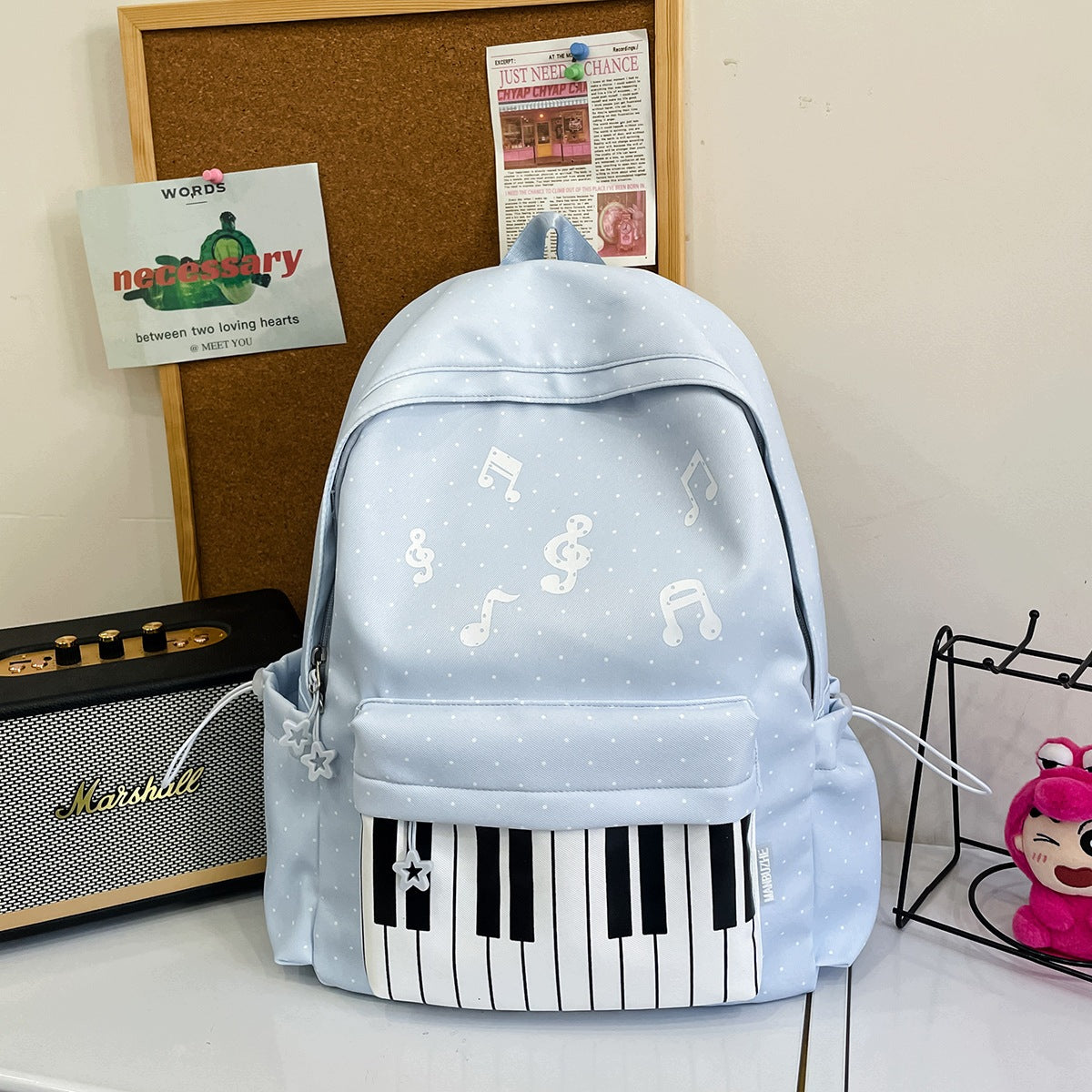 Piano backpack, Polka Dot backpack with a music theme, with large capacity Brand no brand
