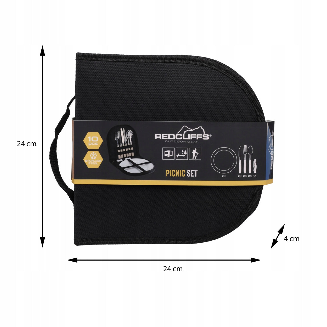 Picnic Set in Case 10 Elements for Grill Cutlery Plates Spoons Corkscrew Manufacturer code 170491900