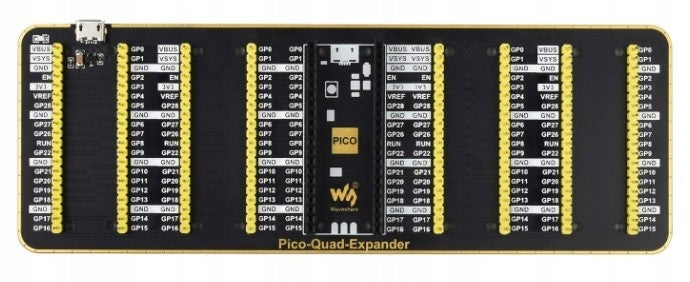 Pico-Quad-Expander - Pin Expander for Raspberry Batteries included no
