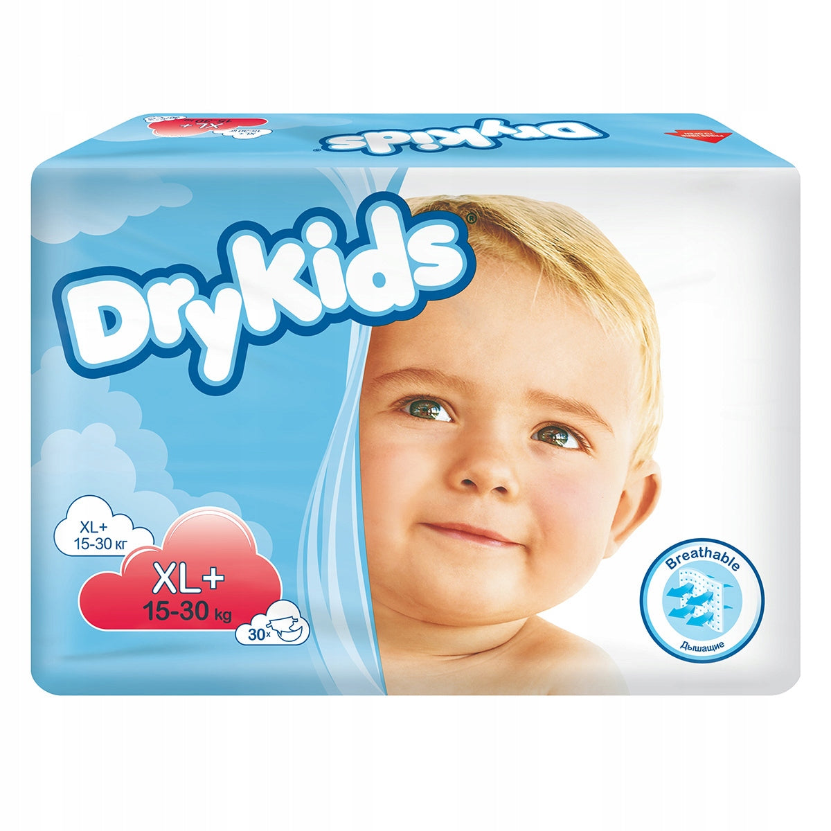 Pieluchy dla dzieci 15-30 kg TENA Dry Kids XL+ oddychające 30 sztuk