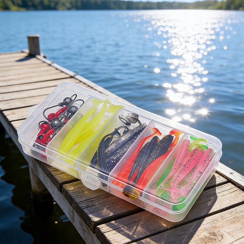 Pike Rubbers Spinning Lures Set Perch Lures 40x Packaging status original