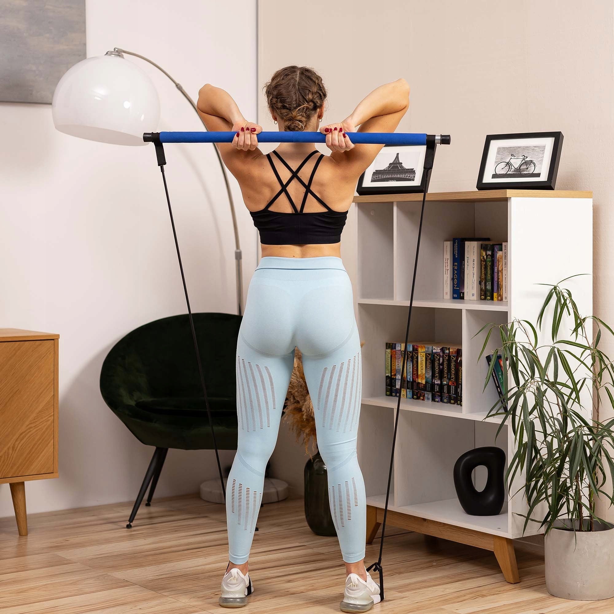 Pilates Bar Expanders with Bar Exercise Stick Resistance Rubber Packaging status original