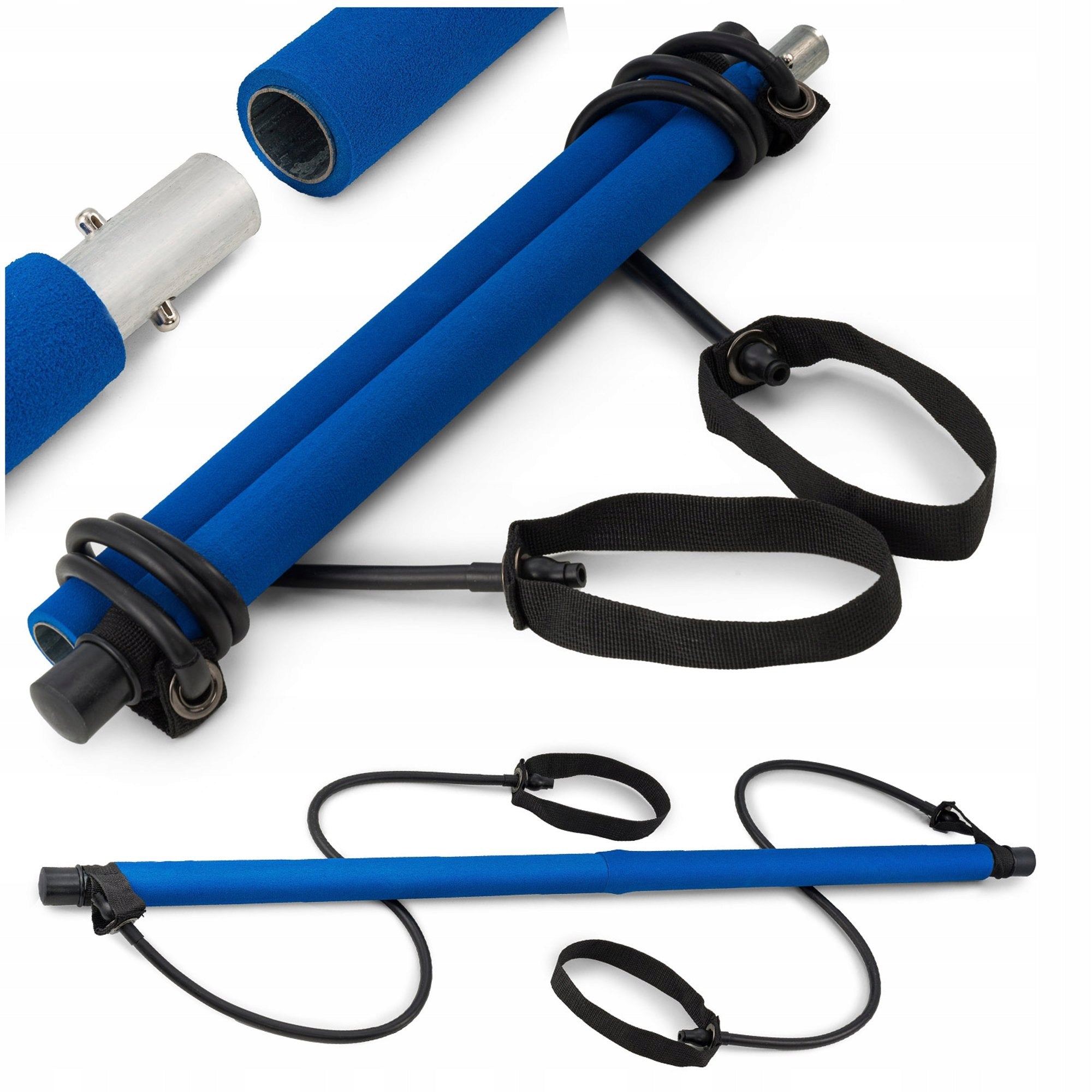 Pilates Bar Expanders with Bar Exercise Stick Resistance Rubber