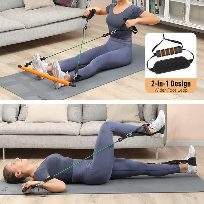 Pilates set Hommie bar 6 resistance bands up to 100 kg home training Brand no brand