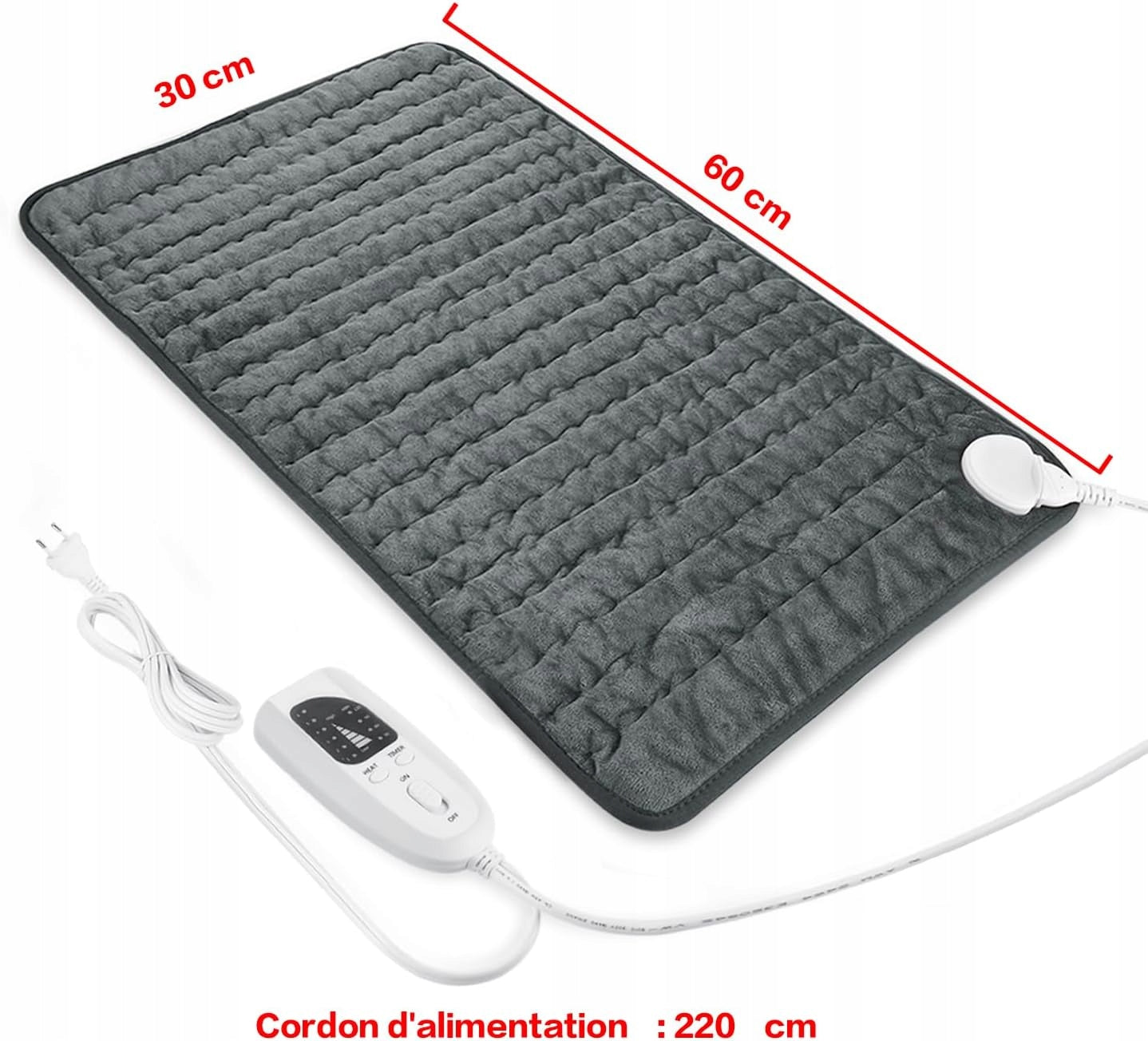 Pillow electric mat for back neck shoulders belly soft 30x60cm Medical device no