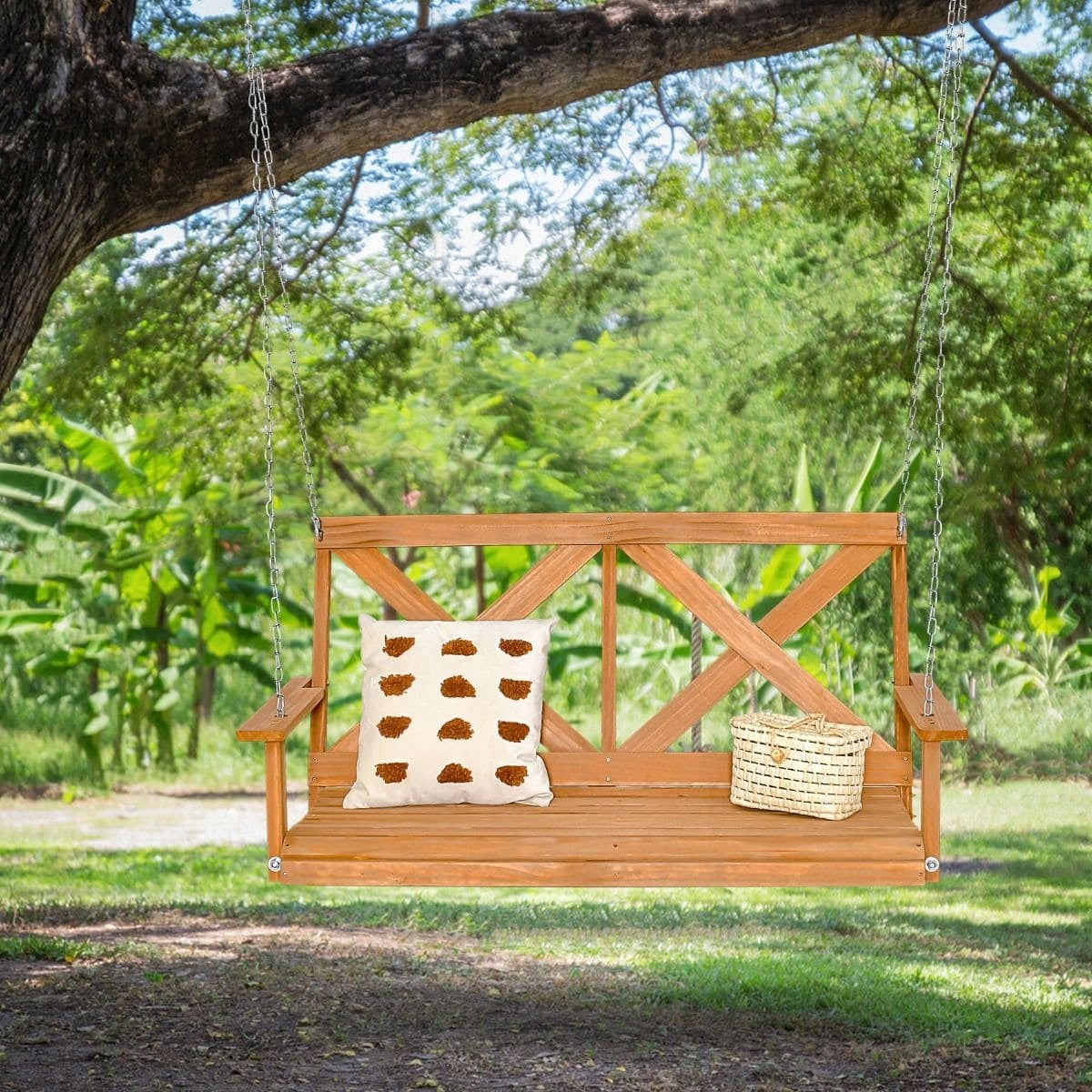 Pine wood garden swing 134 x 65 x 60 cm Kind hanging