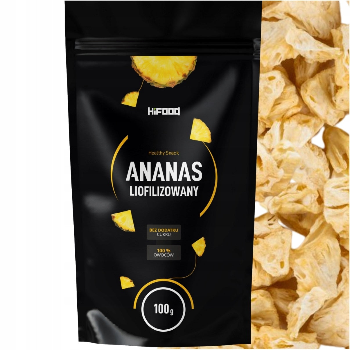 Pineapple Freeze-dried Fruit 100g g Crispy Fresh No Additives Fruit HiFood Manufacturer code HF22