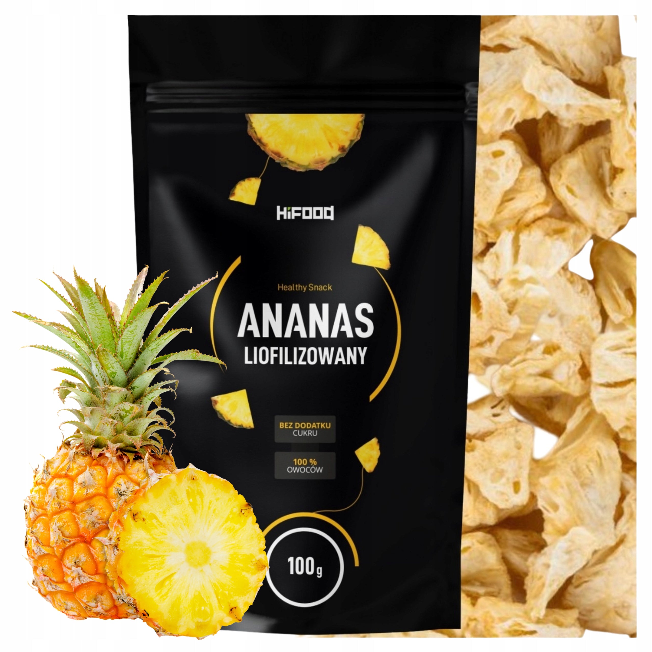 Pineapple Freeze-dried Fruit 100g g Crispy Fresh No Additives Fruit HiFood