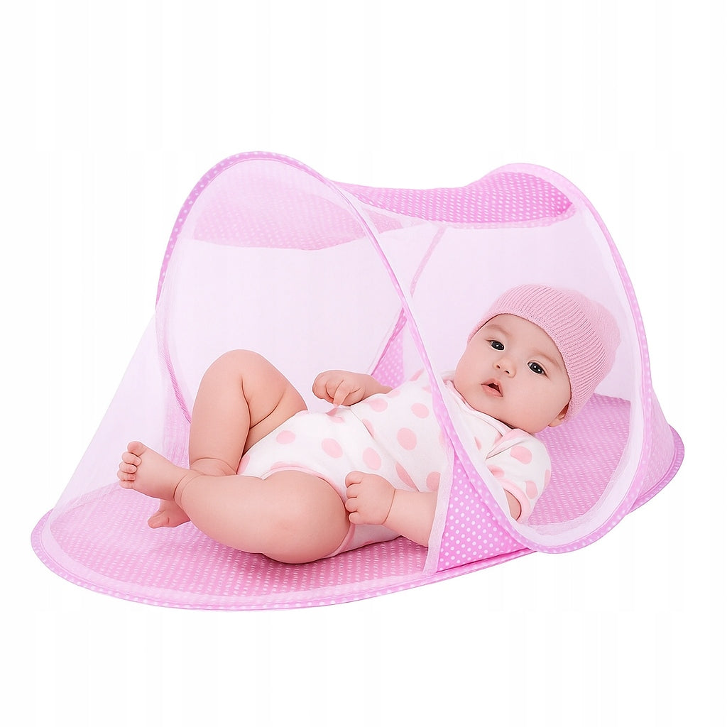 Pink Baby Mat + Mosquito Net