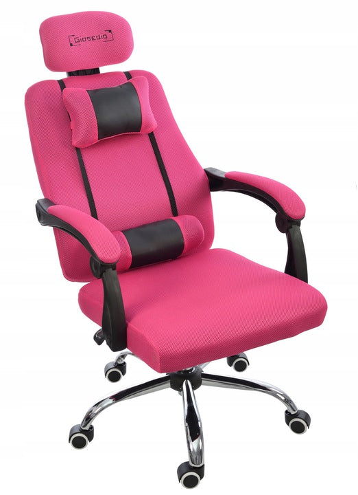 Pink Office chair couch chair GIOSEDIO backrest adjustment and headrest