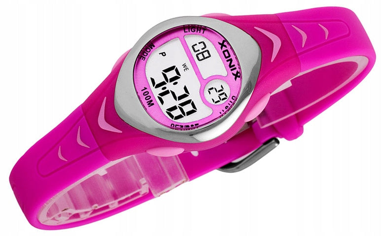 Pink Sports Watch For Girls Electronic Multifunctional Backlight Additional features nickel-free